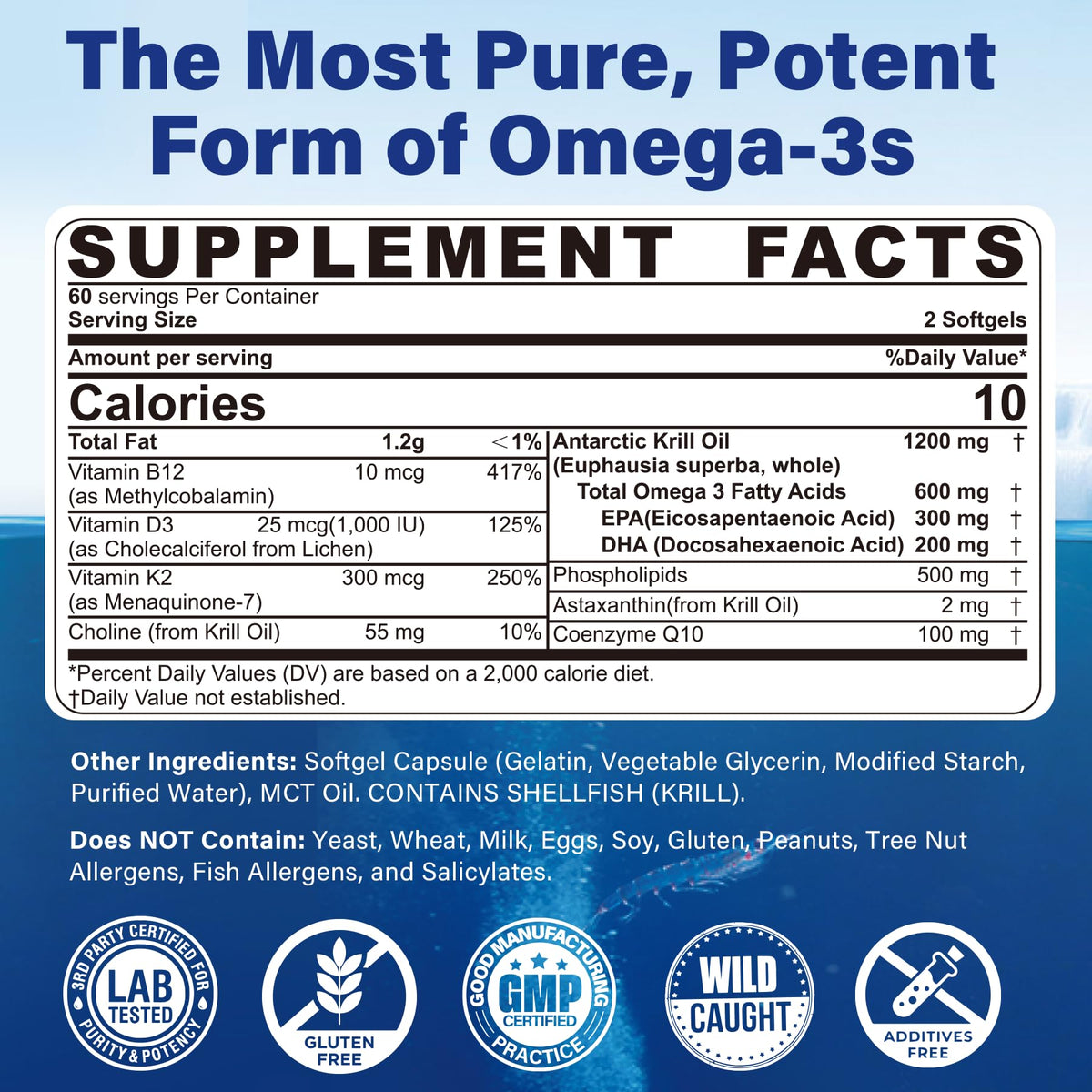 Krill Oil Omega 3 Supplements 1200 mg G75085