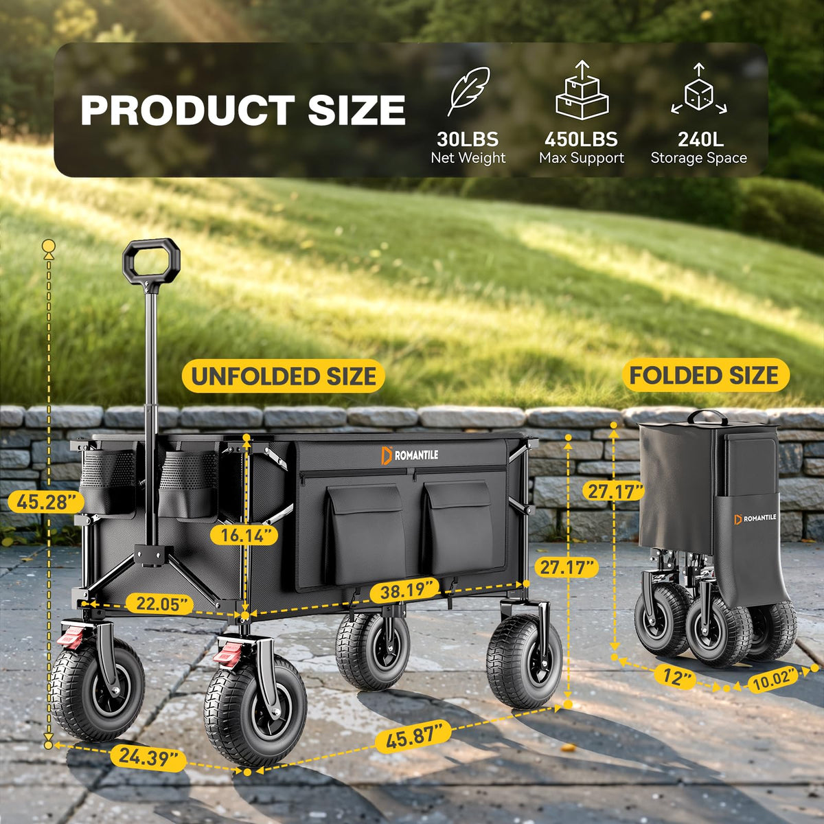 All-Terrain Wagon with Pneumatic Rubber Wheels L465159