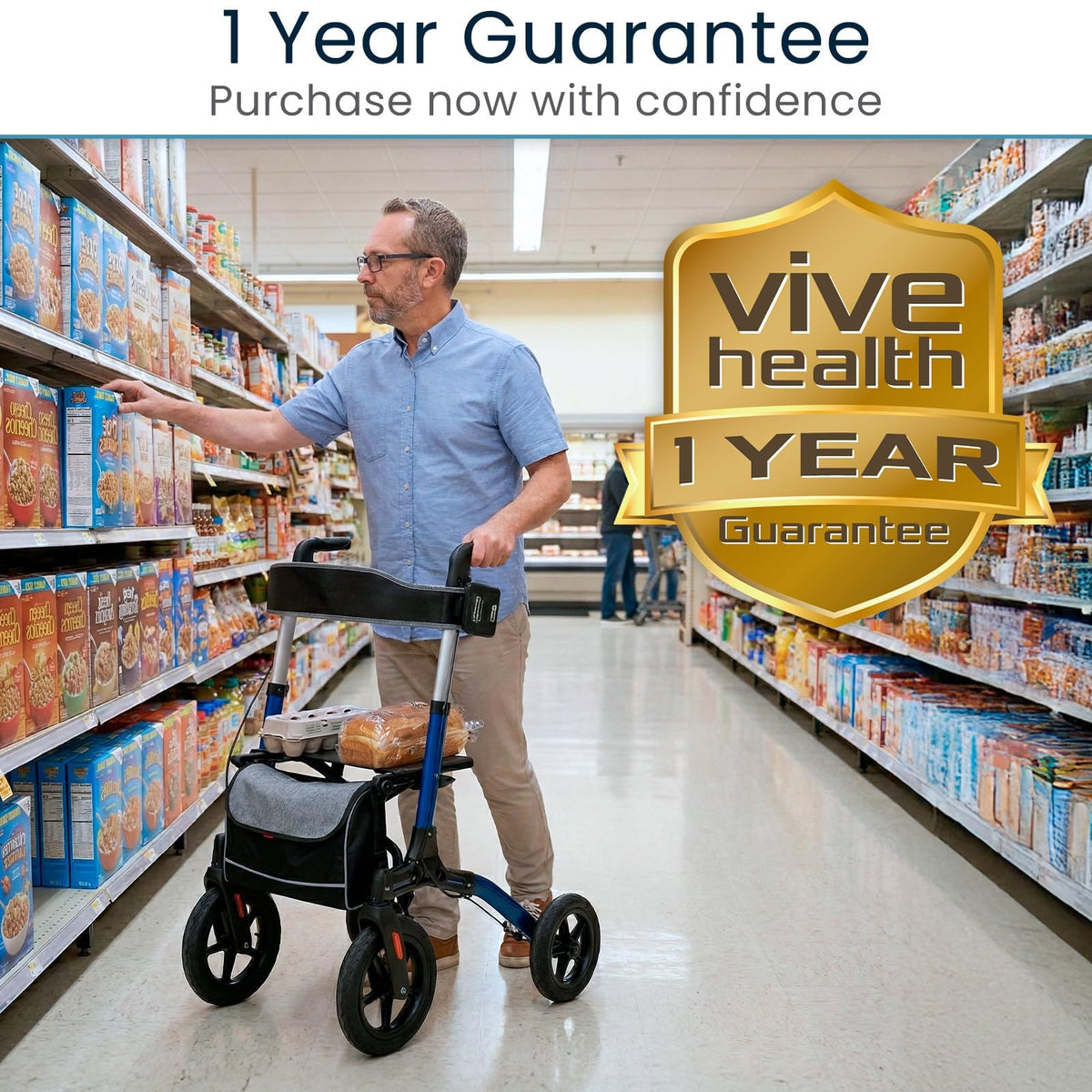 All-Terrain Rollator Walker with 12” Pneumatic Wheels Z1162