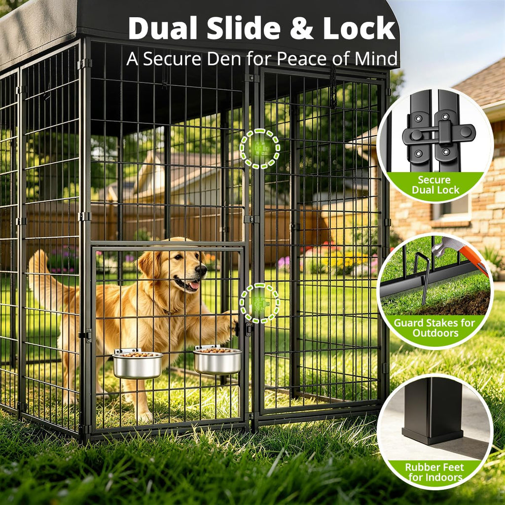 8x4x6ft Outdoor Dog Kennel with Roof E8498
