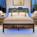 Full Bed Frame with Headboard and LED Lights O1516