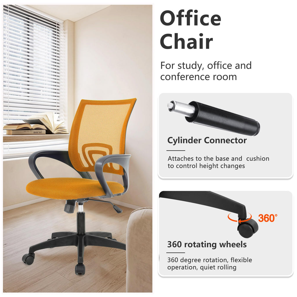 Orange Office Chair with Lumbar Support V70294