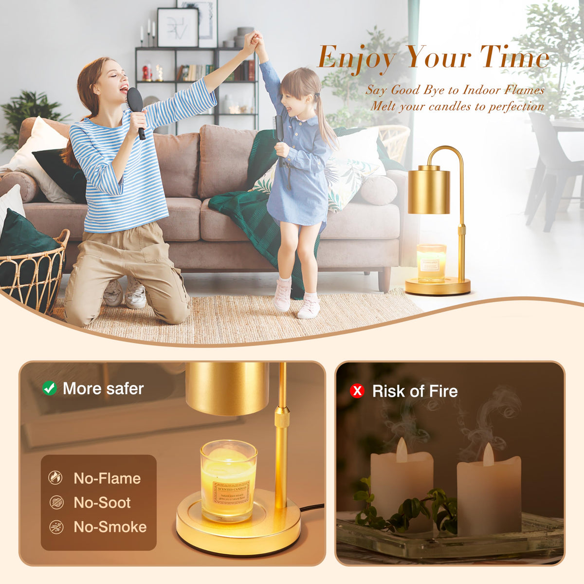 Dimmable Height Adjustable Candle Warmer Lamp L51289