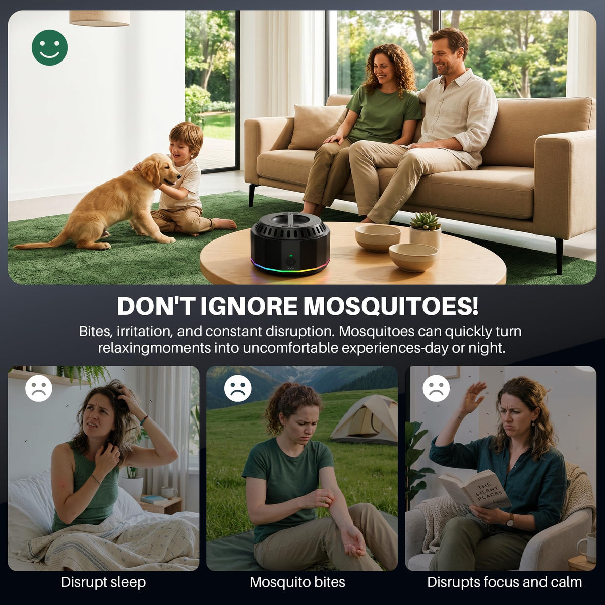 Electronic Mosquito Repellent Outdoor Patio Black 2 P7761