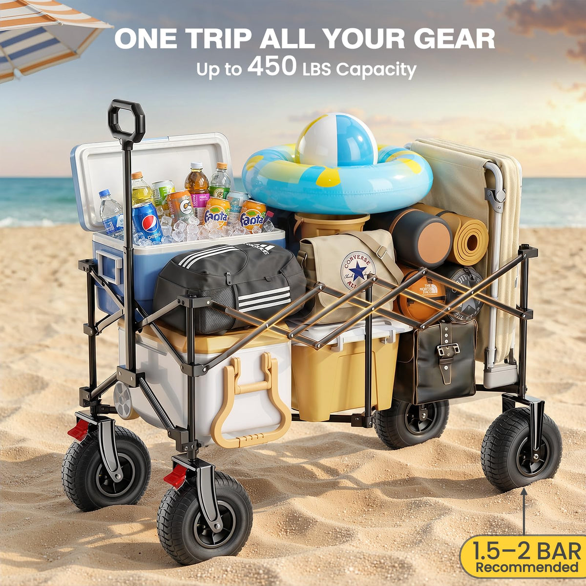 All-Terrain Wagon with Pneumatic Rubber Wheels L465159