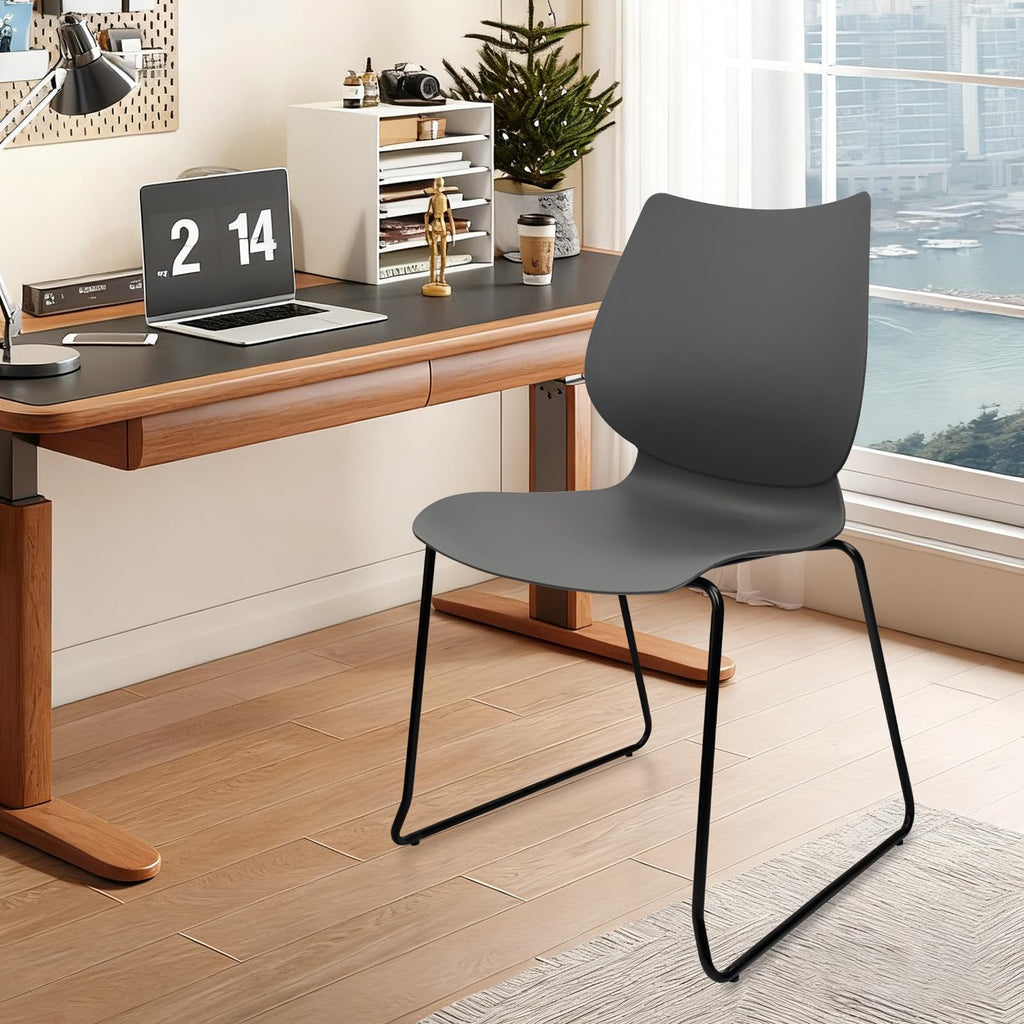 Stacking Chairs with Metal Legs Set of 12, Grey L44830
