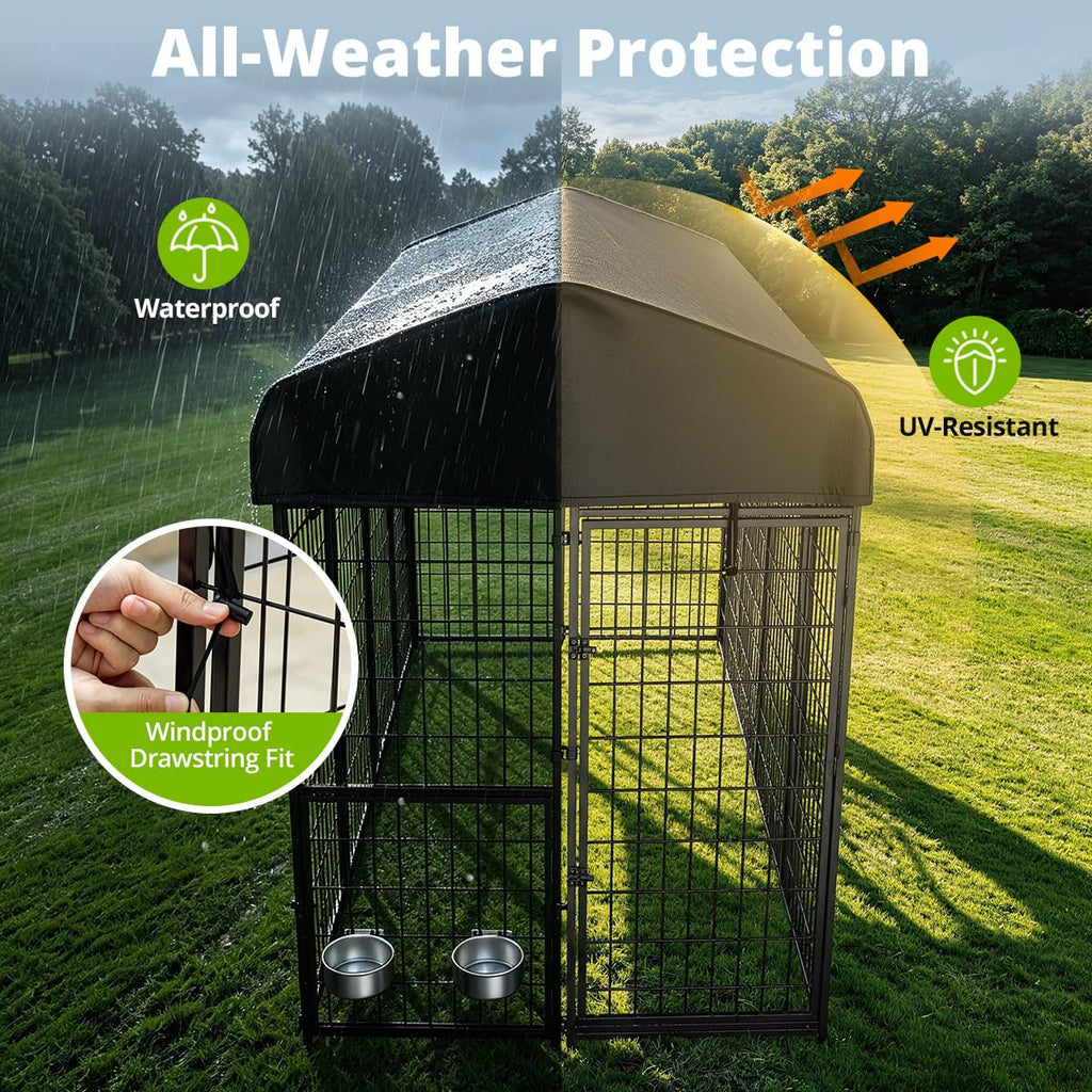 8x4x6ft Outdoor Dog Kennel with Roof E8498