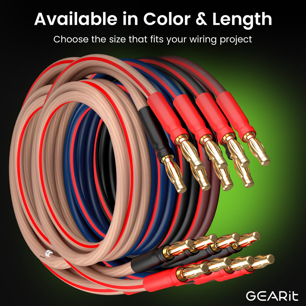 14 Gauge OFC Speaker Wire with Banana Plugs, 2 Pack 6.6 ft Each V844075