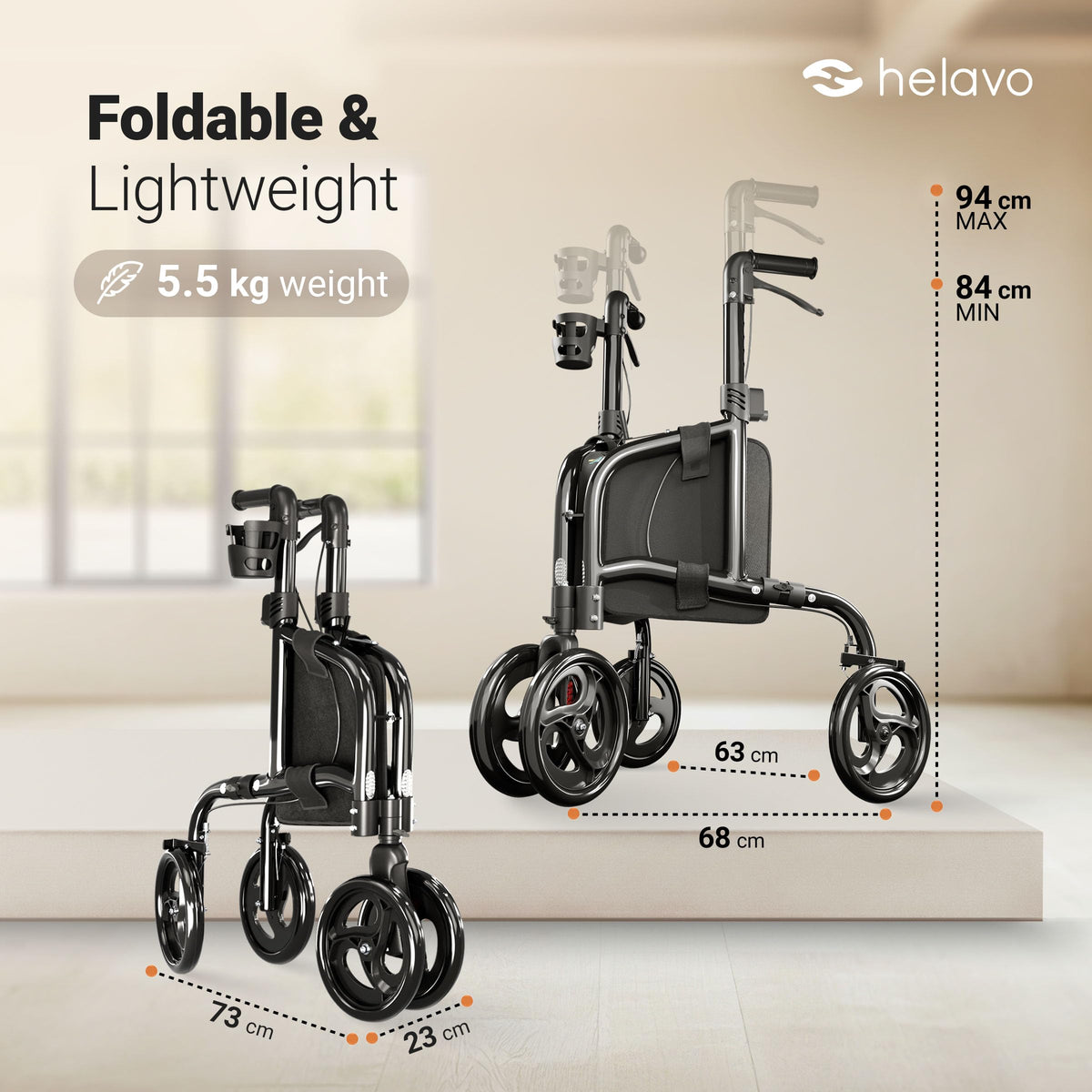 3 Wheel Walker with Double Front Wheels K956