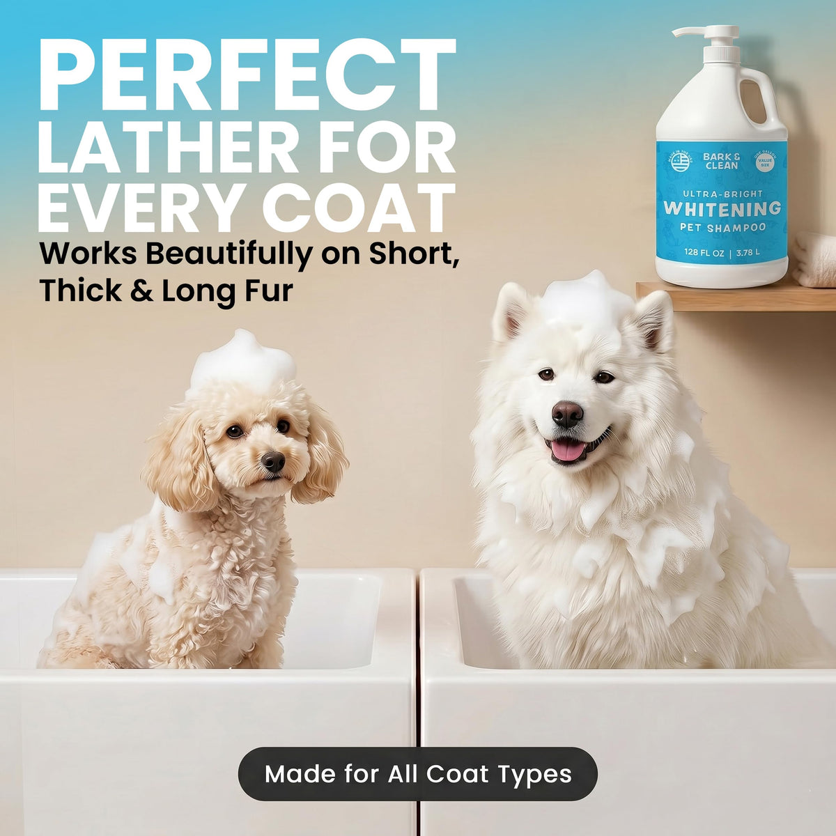 Whitening Dog Shampoo with Pump, 1 Gallon Aloe Coconut A4317
