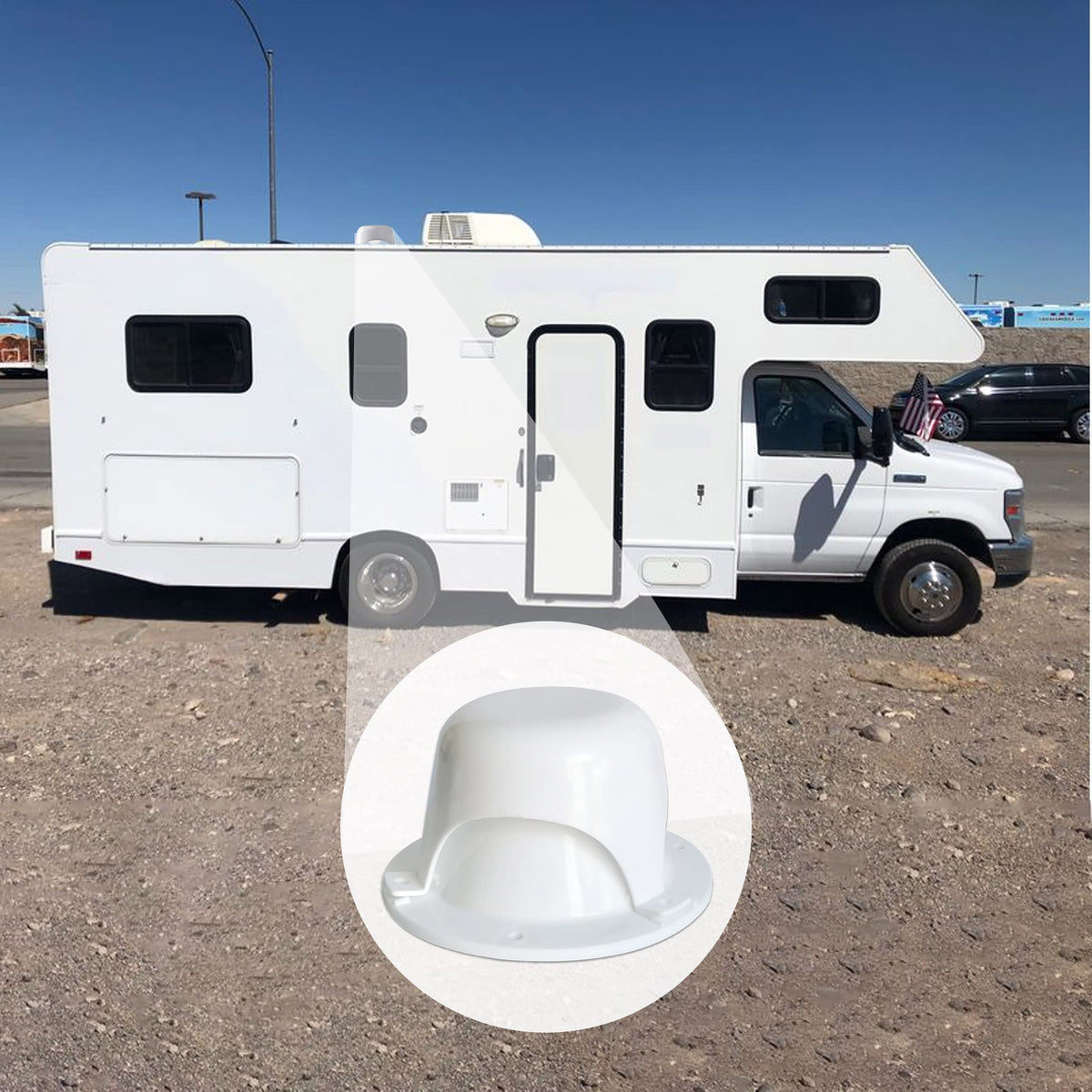 White RV Roof Vent Cover J234964