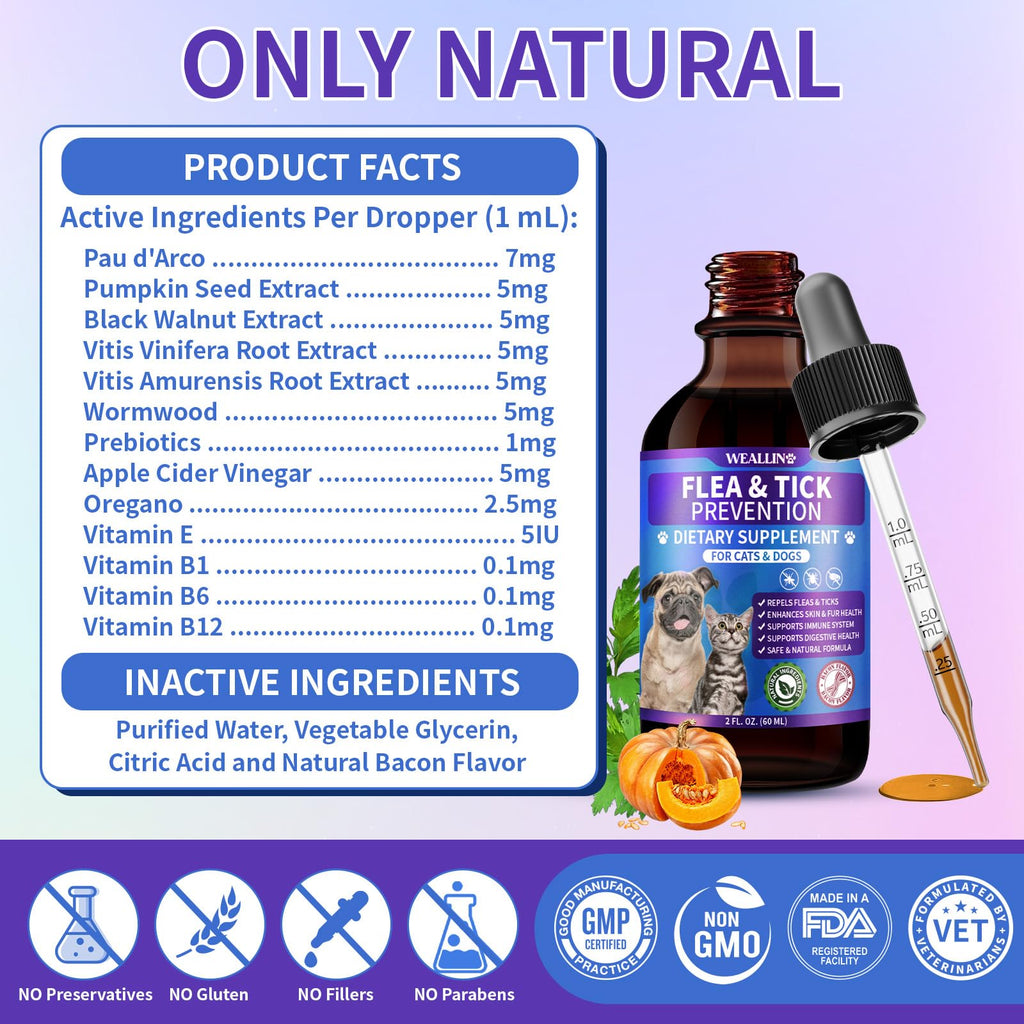 Flea and Tick Prevention for Cats & Dogs 60ml X2685