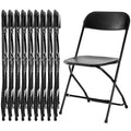 Black 10-Pack Folding Plastic Chair with Metal Frame Z64332