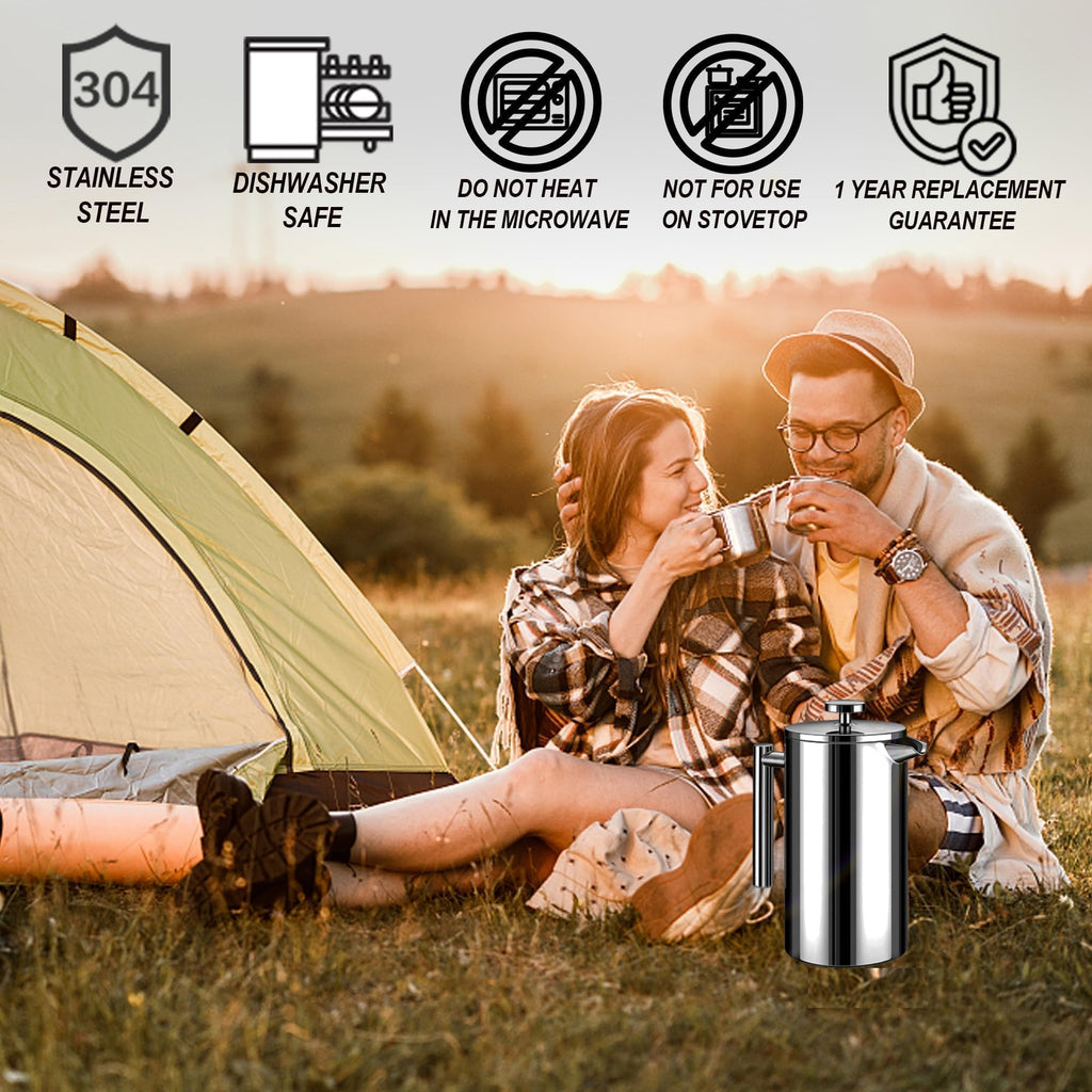 50oz Stainless Steel Double Wall Insulated French Press G7367