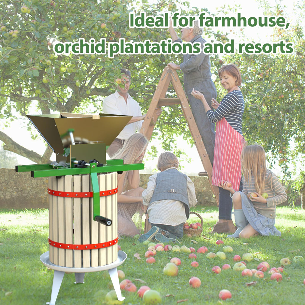 7L Manual Juicer Grinder Stainless Steel 1.8 Gallon Green B62779