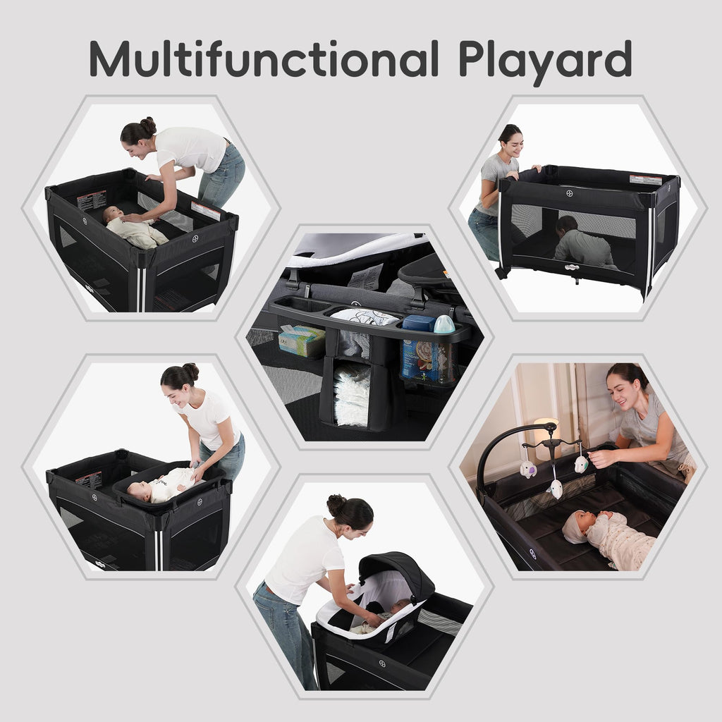 4 in 1 Baby Playards with Bassinet V585