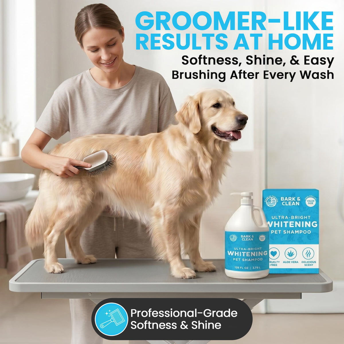 Whitening Dog Shampoo with Pump, 1 Gallon Aloe Coconut A4317