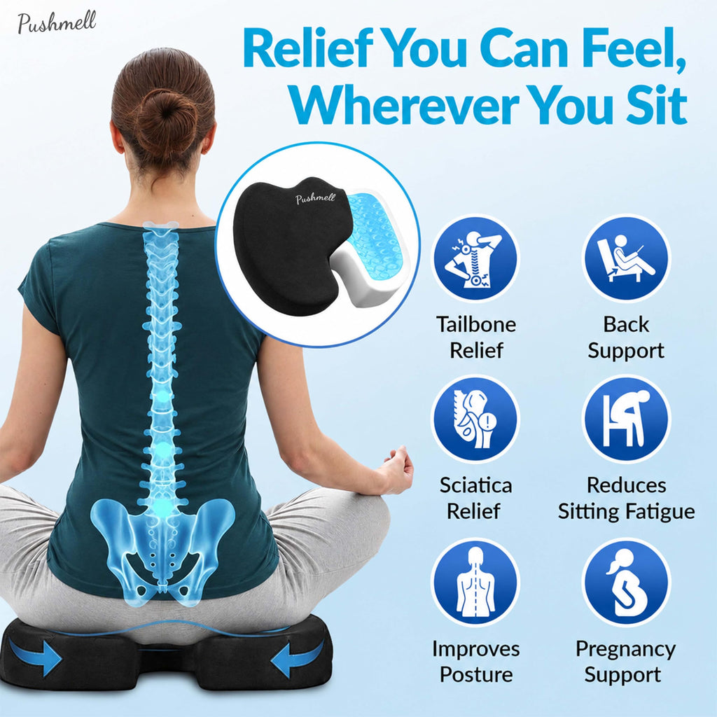Memory Foam Gel Seat Cushion with Extra Cover B533711