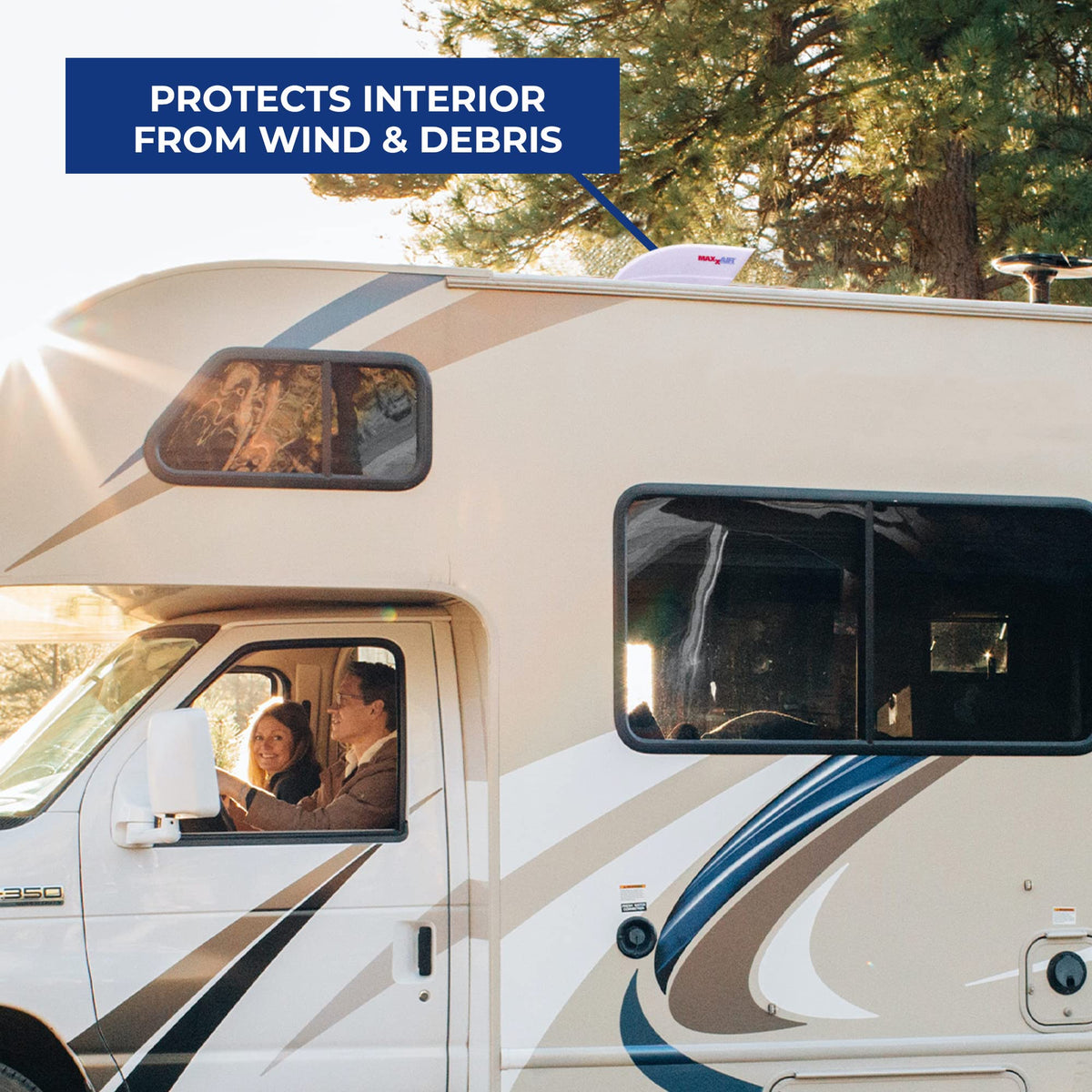 White RV Fan and Vent Cover U6242