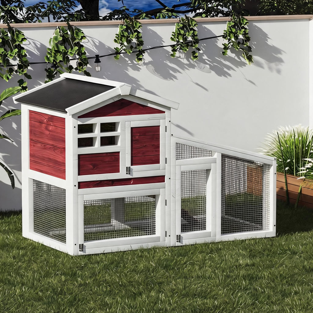 Weatherproof Wooden Rabbit Hutch T9440