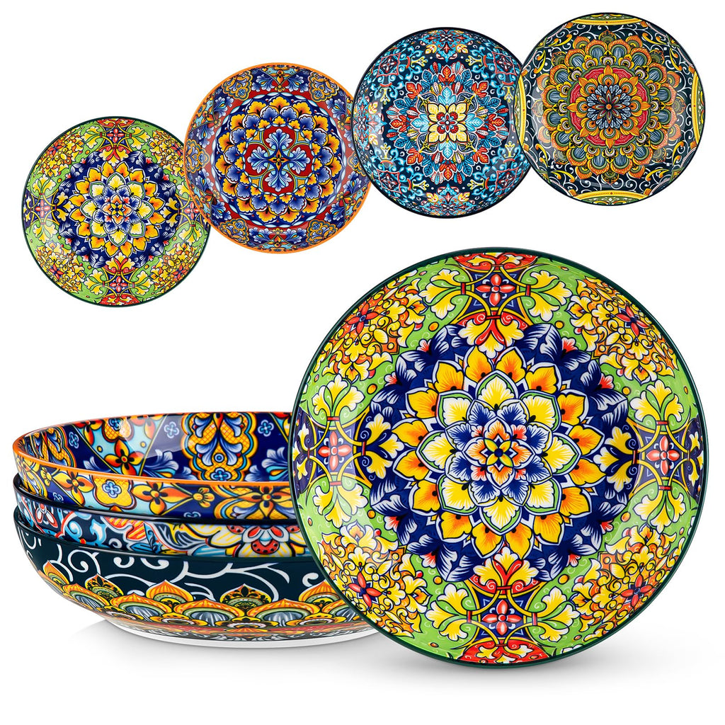 Pasta Bowls Set of 4, 42oz Ceramic Serving Bowls W44344