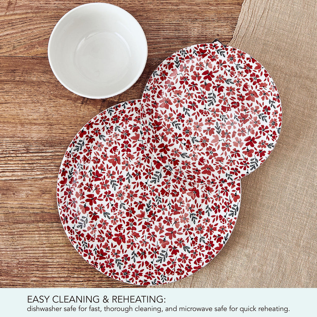 12 Piece Floral Stoneware Dinnerware Set B748