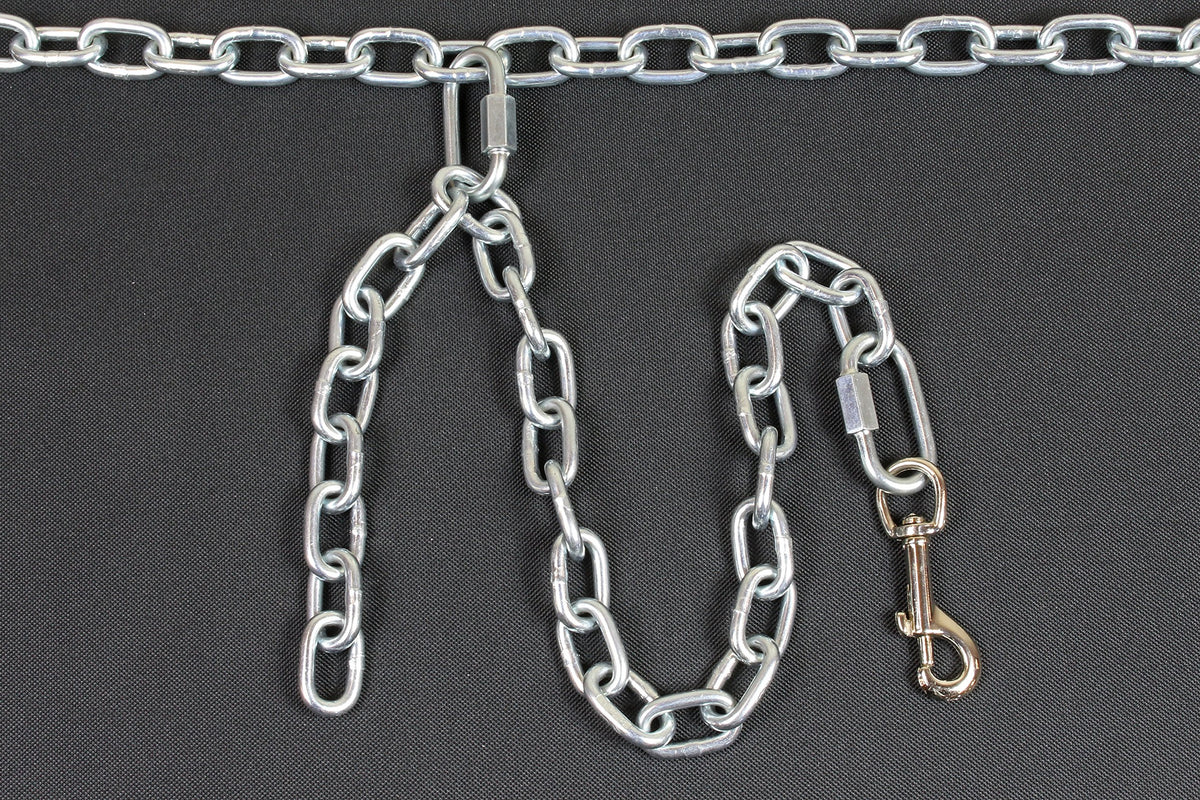 Chew Proof Dog Tether Chain with Tie Down T547